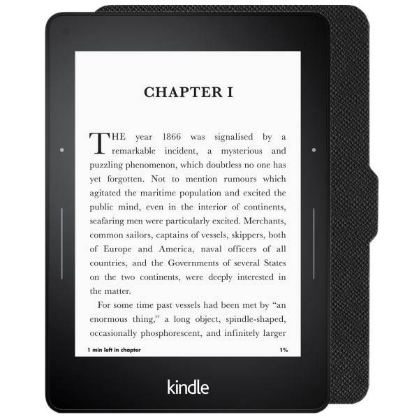 Amazon Kindle Voyage 7th Generation E-reader with Leather Cover - 4GB، کتاب‌خوان آمازون مدل Kindle Voyage نسل هفتم همراه با کاور چرمی - ظرفیت 4 گیگابایت