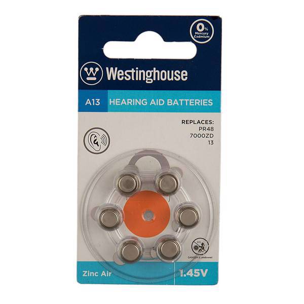 Westinghouse A13 Hearing Aid Battery، باتری سمعک وستینگ هاوس مدل A13