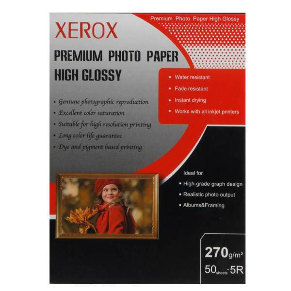 XEROX High Glossy Premium Photo Paper 13x18 Pack Of 50، کاغذ عکس زیراکس مدل High Glossy سایز 13x18 بسته 50 عددی