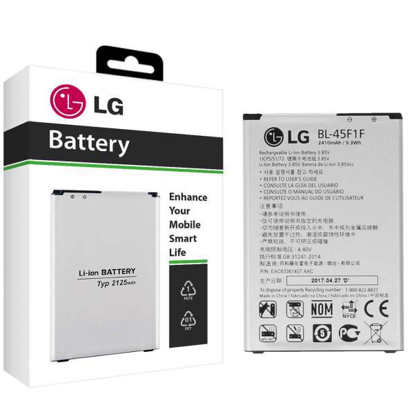 LG BL-45F1F 2410mAh Mobile Phone Battery For LG K8 2017، باتری موبایل ال جی مدل BL-45F1F با ظرفیت 2410mAh مناسب برای گوشی های موبایل ال جی K8 2017
