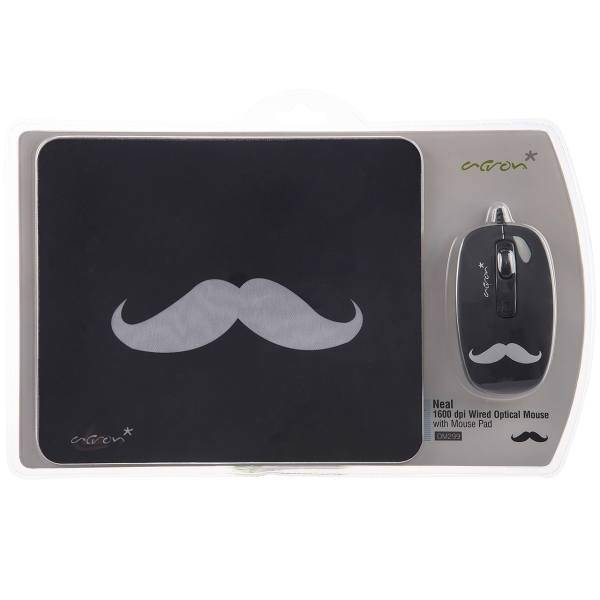 Acron OM299 Movember Optical Mouse With Mousepad، ماوس اپتیکال همراه با ماوس پد اکرون مدل OM299 Movember