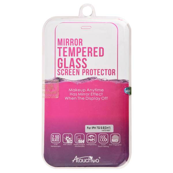 Mirror 2 In 1 Glass Screen Protector For Apple iPhone 7 Plus، محافظ صفحه نمایش شیشه ای میرور مدل 2 در 1 مناسب برای گوشی موبایل آیفون 7 پلاس