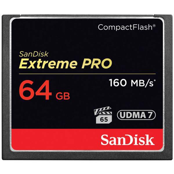 SanDisk Extreme Pro CompactFlash 1067X 160MBps - 64GB، کارت حافظه CompactFlash سن دیسک مدل Extreme Pro سرعت 1067X 160MBps ظرفیت 64 گیگابایت