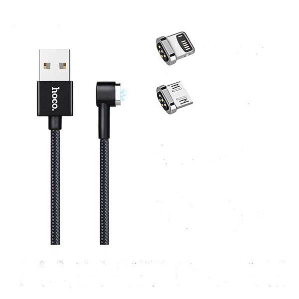 Hoco U20 USB to Lightining/ MicroUSB cable 1m، کابل مغناطیسی USB به لایتنینگ و Micro USB هوکو مدل U20 به طول 1 متر