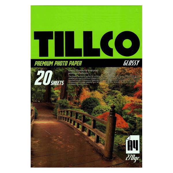 Tillco Premium Photo Paper A4 Pack of 20، کاغذ عکس تیلکو مدل Glossy Premium Photo Paper سایز A4 بسته 20 عددی