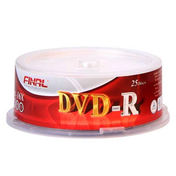 Final DVD-R Pack of 25، دی وی دی خام فینال مدل DVD-R بسته 25 عددی