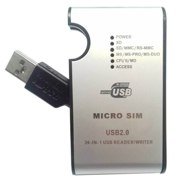 microsim 24 in 1 card reader، کارت خوان چند کاره میکرو سیم مدل 24in1