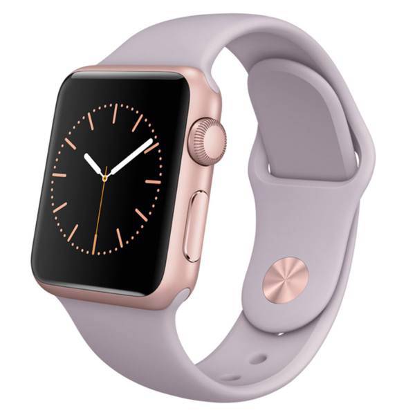 Apple Watch 38mm Rose Gold Aluminum Case with Lavender Sport Band، ساعت هوشمند اپل واچ مدل 38mm Rose Gold Aluminum Case with Lavender Sport Band
