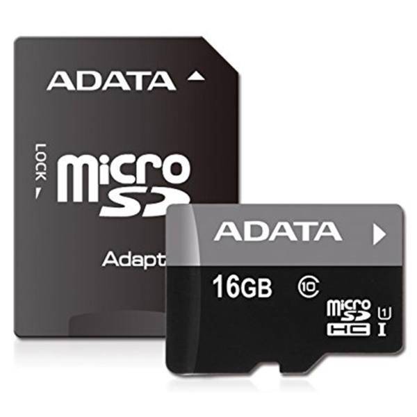 Adata Premier Class 10 UHS-I microSDHC With Adapter - 16GB، کارت حافظه‌ microSDHC ای دیتا مدل Premier کلاس 10 استاندارد UHS-I U1 سرعت 30MBps همراه با آداپتور تبدیل ظرفیت 16 گیگابایت