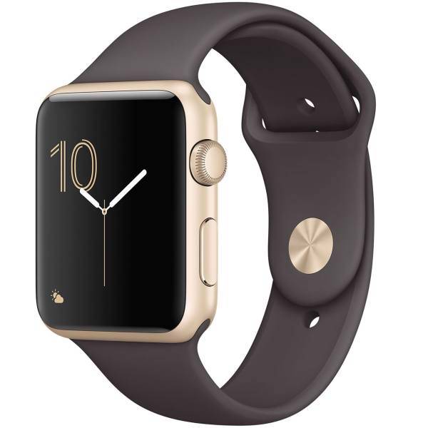 Apple Watch Series 1 42mm Gold Aluminum Case with Cocoa Sport Band، ساعت هوشمند اپل واچ سری 1 مدل 42mm Gold Aluminum Case with Cocoa Band