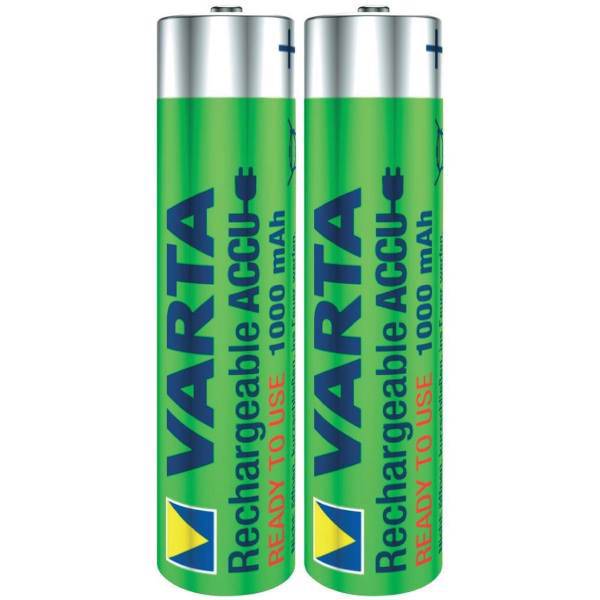 Varta 1000mAh Rechargeable AAA Battery Pack of 2، باتری نیم قلمی قابل شارژ وارتا مدل 1000mAh بسته 2 عددی