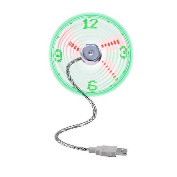 USB Clock Fan Clock Indicator Fan، پنکه ساعت نشان مدل USB Clock Fan
