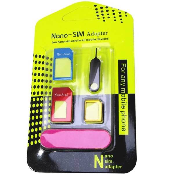 Simadapter 5 In 1 Nano Sim Adapter، تبدیل سیم کارت های نانو و میکرو به استاندارد نانوسیم‌آداپتور 5 در 1