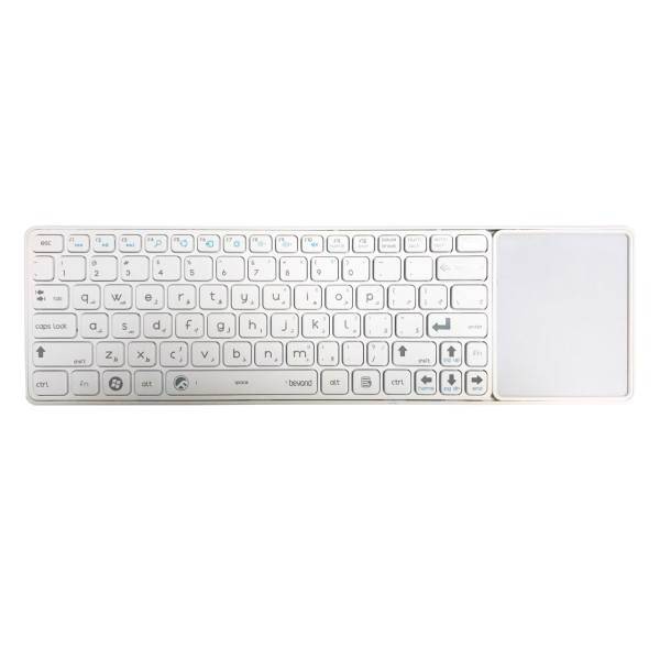Beyond FCR-6800 Bluetooth TouchPad Keyboard With Persian Letters، کیبورد بی سیم و مجهز به تاچ پد بیاند مدل FCR-6800 با حروف فارسی