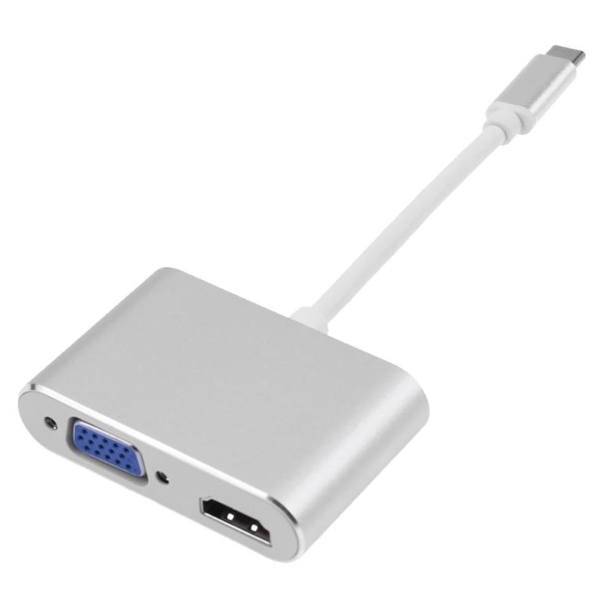 S-1606 USB-C To VGA/HDMI Adapter، مبدل USB-C به HDMI/VGA مدل S-1606