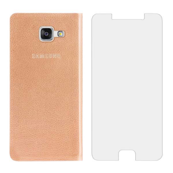 EW Cover RF7 Flip Cover With Tempered Glass For Samsung Galaxy A8 2016، کیف کلاسوری ای دبلیو کاور مدل RF7 به همراه محافظ صفحه مناسب برای گوشی موبایل سامسونگ گلکسی A8 2016