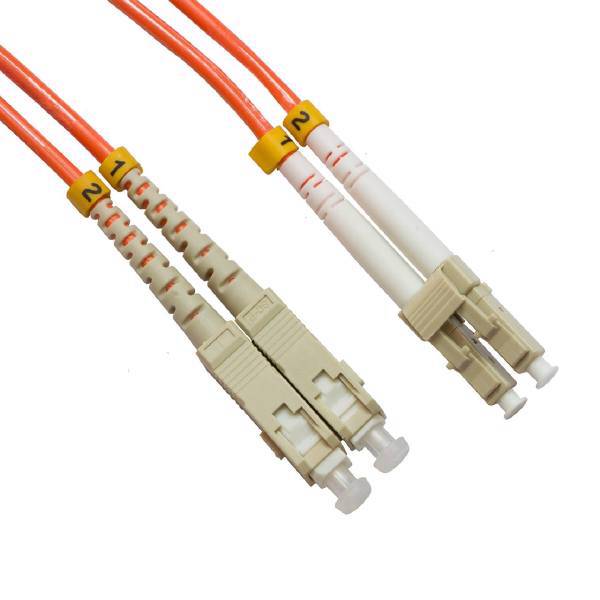 Pach cord fiber lc-sc multi mode 5m espod، کابل پچ کورد فیبرنوری مالتی مود اسپاد مدل SC به LC طول 5 متر