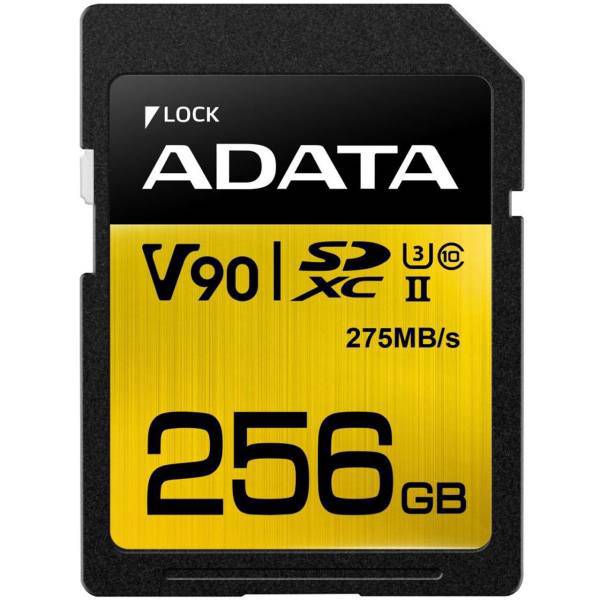 Adata Premier ONE UHS-II U3 V90 Class 10 275MBps SDXC - 256GB، کارت حافظه‌ SDXC ای دیتا مدل Premier ONE V90 کلاس 10 استاندارد UHS-II U3 سرعت 275MBps ظرفیت 256 گیگابایت