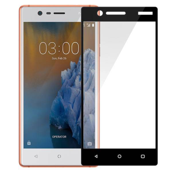 Tempered Full Glue Glass Screen Protector For Nokia 3، محافظ صفحه نمایش تمپرد مدل فول چسب مناسب برای گوشی موبایل نوکیا 3