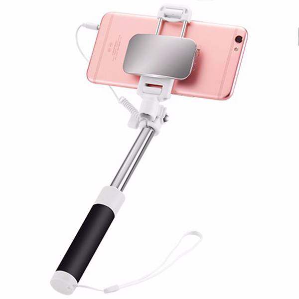 HOCO K2 Selfie Stick 3.5mm Jack Magic Mirror Wire Control، مونوپاد سیم دار هوکو مدل K2