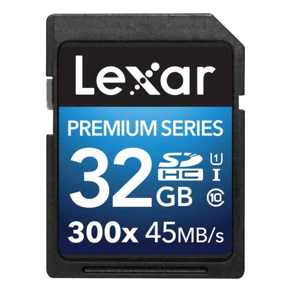 Lexar Premium UHS-I U1 Class 10 300X 45MBps SDXC - 32GB، کارت حافظه SDXC لکسار مدل Premium کلاس 10 استاندارد UHS-I U1 سرعت 45MBps 300X ظرفیت 32 گیگابایت