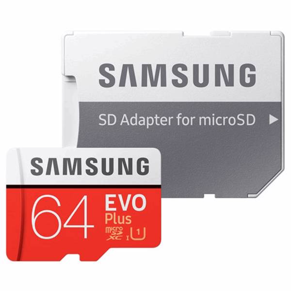 Samsung Evo Plus UHS-I U1 Class 10 80MBps microSDXC With Adapter - 64GB، کارت حافظه microSDXC سامسونگ مدل Evo Plus کلاس 10 استاندارد UHS-I U1 سرعت 80MBps همراه با آداپتور SD ظرفیت 64 گیگابایت