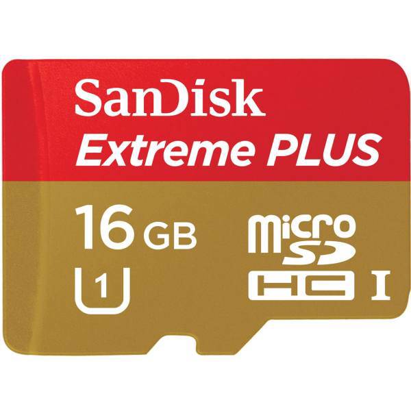 Sandisk Extreme Plus UHS-I U1 Class 10 80MBps 533X microSDHC - 16GB، کارت حافظه MicroSDHC سن دیسک مدل Extreme Plus کلاس 10 استاندارد UHS-I U1 سرعت 80MBps 533X ظرفیت 16 گیگابایت