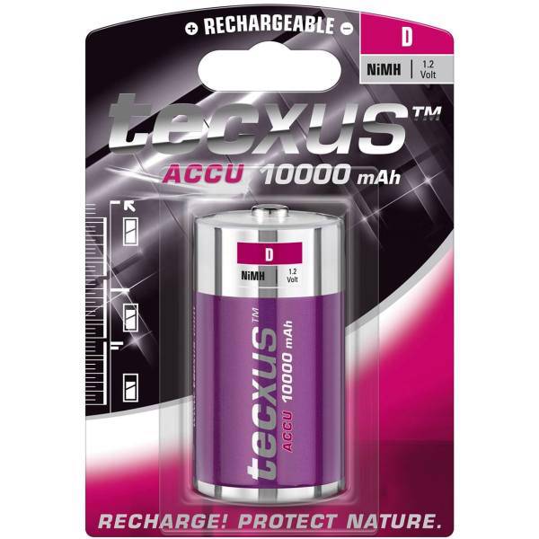 Tecxus Rechargeable Accu NiMH 10000 mAh D Battery، باتری قابل شارژ سایز بزرگ تکساس مدل Accu