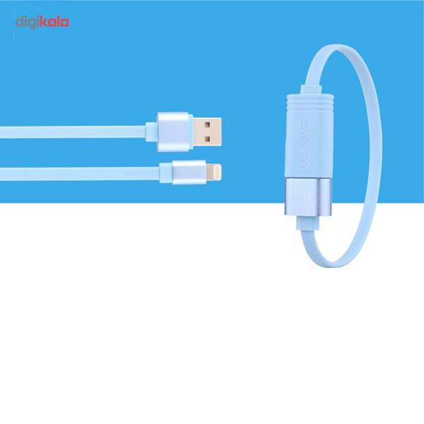 Usams U-Loop USB To Lightning/microUSB Cable 1.2m، کابل USB به لایتنینگ Usams مدل U-Loop طول 1.2 متر