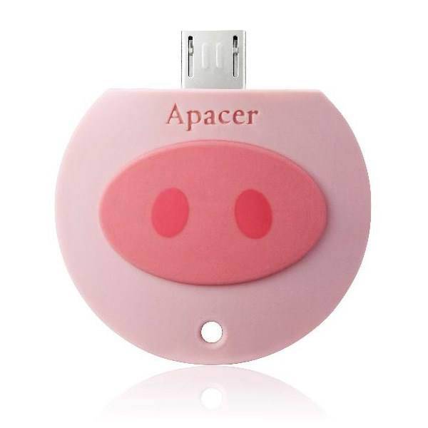 Apacer AH171 Pig OTG Mobile Flash Drive - 8GB، فلش مموری OTG موبایل اپیسر مدل AH171 ظرفیت 8 گیگابایت طرح خوک