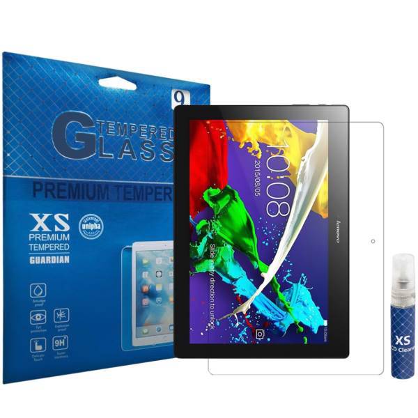 XS Tempered Glass Screen Protector For Lenovo TAB 2 A10-30 With XS LCD Cleaner، محافظ صفحه نمایش شیشه ای ایکس اس مدل تمپرد مناسب برای تبلت لنوو TAB 2 A10-30 به همراه اسپری پاک کننده صفحه XS