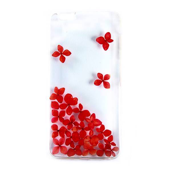 کاور ژله ای گالری شمرون حاوی گل خشک کد 5436 مناسب آیفون 6