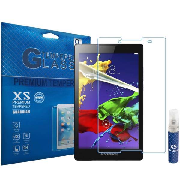 XS Tempered Glass Screen Protector For Lenovo Tab 2 A8-50 With XS LCD Cleaner، محافظ صفحه نمایش شیشه ای ایکس اس مدل تمپرد مناسب برای تبلت لنوو Tab 2 A8-50 به همراه اسپری پاک کننده صفحه XS