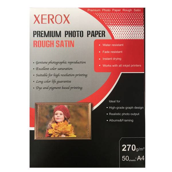 XEROX Rough Satin Premium Photo Paper A4 Pack Of 50، کاغذ عکس زیراکس مدل Rough Satin سایز A4 بسته 50 عددی