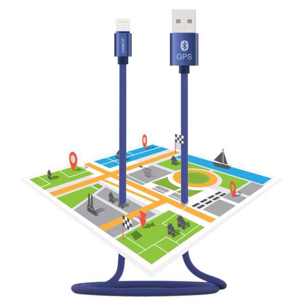 JOWAY Aluminum alloy Lightning Bluetooth GPS positioning data line cable fast charging - 1M، کابل تبدیل USB به لایتنینگ جووی مدل Li113 با قابلیت بلوتوث و GPS به طول 1 متر