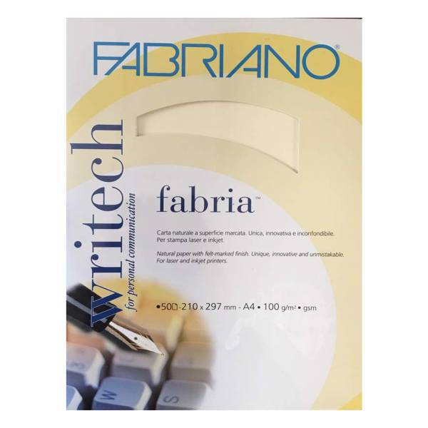 Fabriano Natural Paper 100G A4 Pack of 50، کاغذ کتان فابریانو مدل 100g سایز A4 بسته 50 عددی