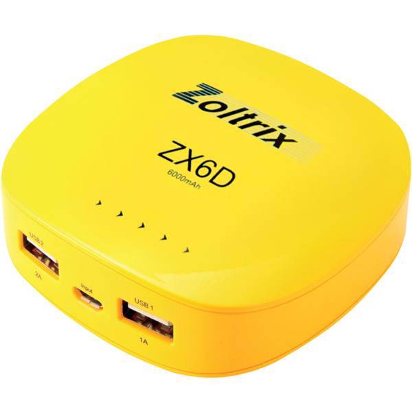 Zoltrix ZX6D 6000mAh Power Bank، شارژر همراه زولتریکس مدل ZX6D با ظرفیت 6000 میلی آمپر ساعت
