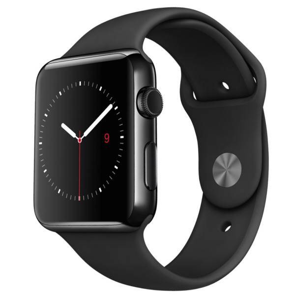 Apple Watch 42mm Space Black Stainless Steel Case with Black Sport Band، ساعت مچی هوشمند اپل واچ مدل 42mm Space Black Stainless Steel Case with Black Sport Band
