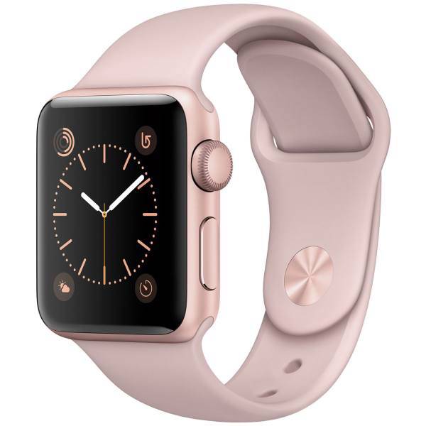 Apple Watch Series 1 38mm Rose Gold Aluminium Case with Pink Sand Sport Band، ساعت هوشمند اپل واچ سری 1 مدل 38mm Rose Gold Case with Pink Sand Band