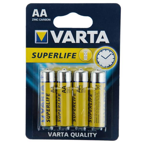 Varta Super Life AA Battery Pack of 4، باتری قلمی وارتا مدل Super Life بسته 4 عددی