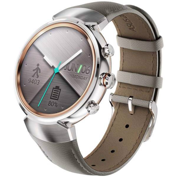 Asus Zenwatch 3 WI503Q Silver With Beige Leather Band، ساعت هوشمند ایسوس زن واچ 3 مدل WI503Q Silver With Beige Leather Band