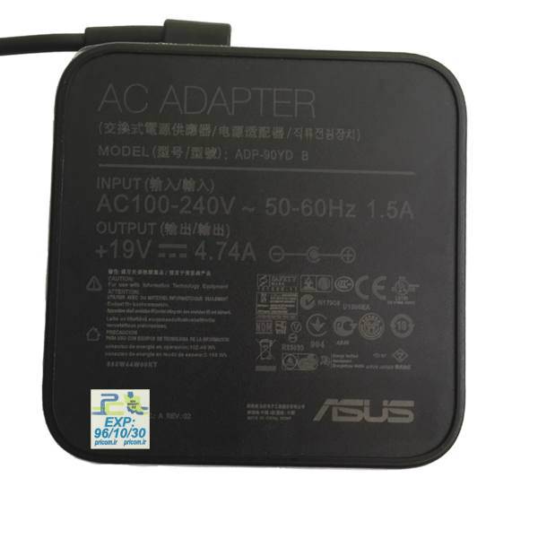 Asus Square 19V 4.74A Laptop Charger، شارژر لپ تاپ 19 ولت 4.7 آمپر ایسوس مدل مربع