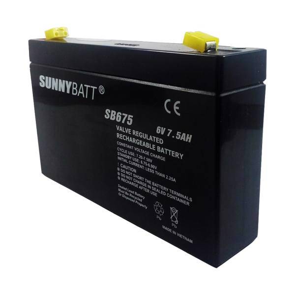 SunnyBatt SB675 6V 7.5Ah Battery، باتری 6 ولت 7.5 آمپر سانی بت مدل SB675