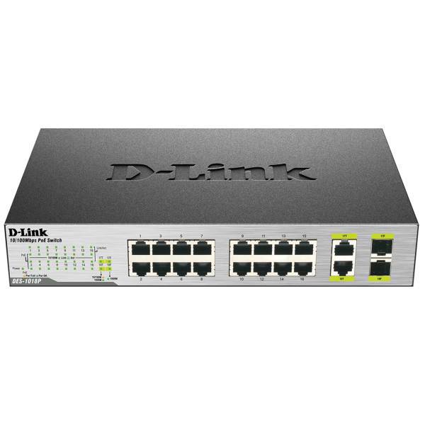 D-Link DES-1018P 18-Port Unmanaged Desktop Switch، سوییچ 18پورت غیرمدیریتی دسکتاپ دی-لینک مدل DES-1018P