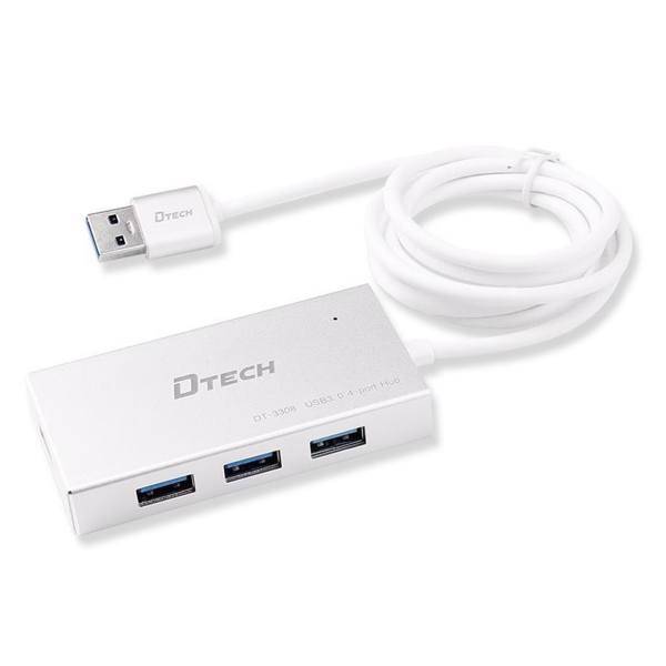 Dtech DT-3308 Hub 4 Port USB 3.0 with Cable 1.2m، هاب USB3.0 چهار پورت دیتک مدل DT-3308 به طول 1.2 متر