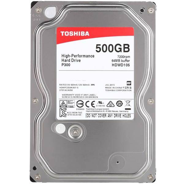 Toshiba P300 HDWD105 Internal Hard Drive - 500GB، هارددیسک اینترنال توشیبا سری P300 مدل HDWD105 ظرفیت 500 گیگابایت