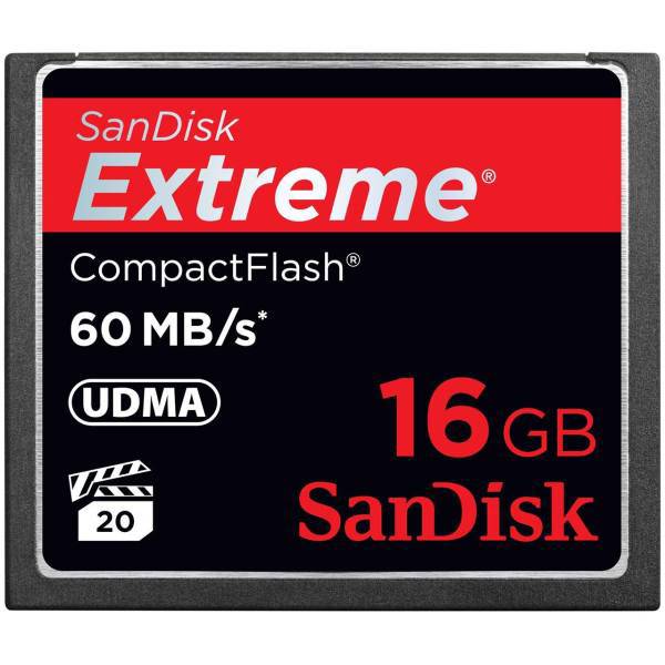 SanDisk Extreme CompactFlash 400X 60MBps - 16GB، کارت حافظه CompactFlash سن دیسک مدل Extreme سرعت 400X 60MBps ظرفیت 16 گیگابایت