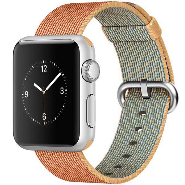 Apple Watch 38mm Aluminum Case With Gold/Red Woven Nylon، ساعت هوشمند اپل واچ مدل 38mm Aluminum Case With Gold/Red Woven Nylon