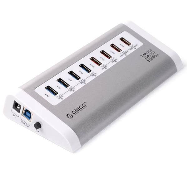 Orico UH4C4 4 Port USB 3.0Hub with 4 Port USB Charger، هاب USB3.0 چهار پورت و شارژر اوریکو مدل UH4C4