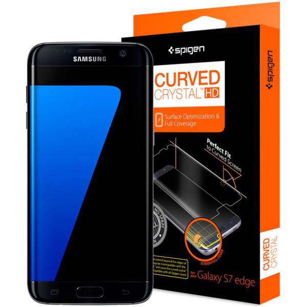 Spigen Curved Crystal HD Screen Protector For Samsung Galaxy S7 Edge، محافظ صفحه نمایش اسپیگن مدل Curved Crystal HD مناسب برای گوشی موبایل سامسونگ Galaxy S7 Edge